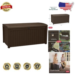 Weather-Resistant 110 Gallon Storage Bin with Hydraulic Lid & Lockable Design - Picture 1 of 12