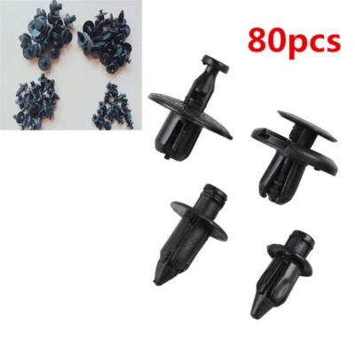 80 PCS Motorcycle ATV Nylon Fairing Bolt Bodywork Push Pry Rivets Pin Kit Set - Image 1 of 4