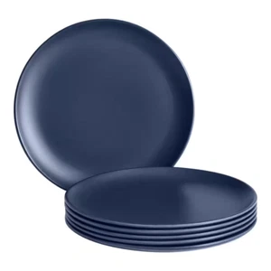 Entertain in Style! 🍽️ Set of 6 Midnight Blue Melamine Salad Plates - Picture 1 of 12