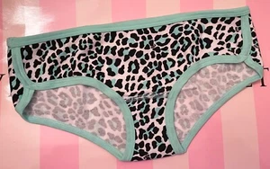NWOT VICTORIA'S SECRET PINK XS AQUA LEOPARD CHEETAH VINTAGE RARE HIPSTER PANTIES - Picture 1 of 4