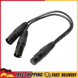 3 Pin XLR Female to Dual Male, Audio Cable Adapter, Black for Microphone - Picture 1 of 5