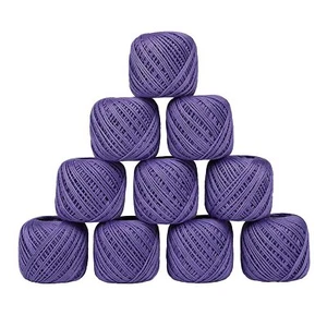 Cotton Thread Knitting and Craft Set of 10 ball 20gmCotton Thread Purple Color - Picture 1 of 4