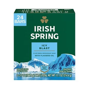 Irish Spring Icy Blast Bar Soap 24 Pack 3.7 oz Deodorant Soap for Men - Picture 1 of 12