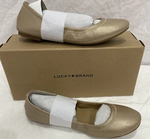 Lucky Brand Emmie Leather Ballet Flat Womens Shoes - Platinum Gold UK 5 #234 - Picture 1 of 8