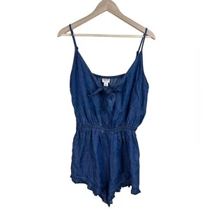 Mossimo Chambray Tie Front Knot Romper Size Medium Woman's - Picture 1 of 10