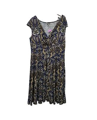 Haani женское платье эластичной печать цветочный крышка рукав складки размер 3XP миниатюрный  - Изображение 1 из 4