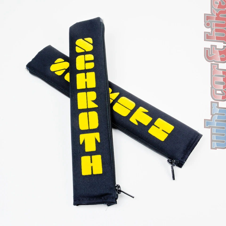 2x Schroth Gurtpolster 2 Zoll Gurtschoner schwarz Flock gelb 50mm - Bild 1 von 1