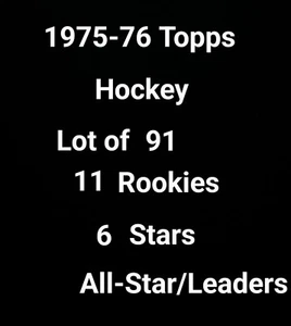 1975-76  Topps Hockey Cards.  Lot of 91 .....  Midgrade to Lowgrade Mix.  Lot #7 - Imagen 1 de 4