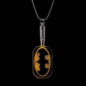 DC Comics Batman LED Lighted Bat Chest Logo Metal Dog Tag, NEW UNUSED - Picture 1 of 2