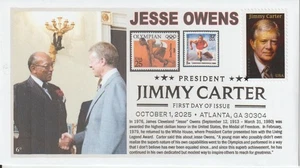 6° Cachets 6043 President Jimmy Carter with Jesse Owens Ohio State Olympic Great - Picture 1 of 1