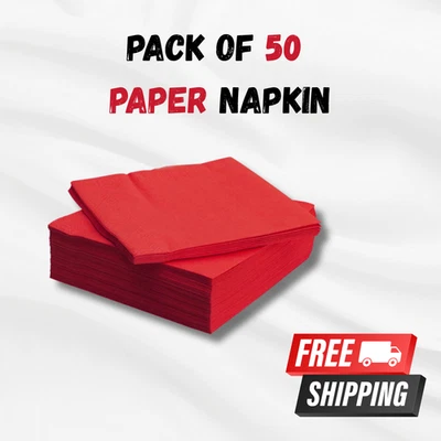 50x IKEA FANTASTISK Red Napkins – Christmas / Party Table Serviettes, UK Seller - Image 1 of 4