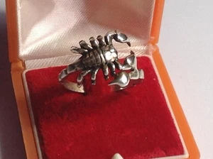 Vintage alter gebrauchter Ring Sterlingsilber 925 Skorpion Schmuck Unikat Größe 12 US - Bild 1 von 9