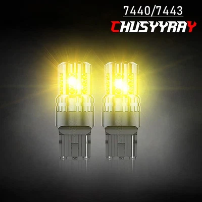 7443 Amber LED Turn Signal DRL Light Bulb For infiniti G37 2008-2013 - Image 1 of 4