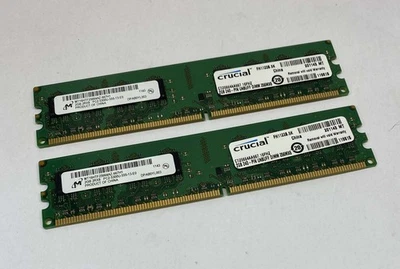 4GB (2 x 2GB) Micron MT16HTF25664AZ-667H1 PC2-5300U 667MHz DDR2 Desktop Memory - Image 1 of 4