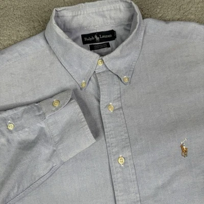 Рубашка мужская Polo Ralph Lauren 16,5–35 синяя Yarmouth Oxford на пуговицах хлопок - Изображение 1 из 4