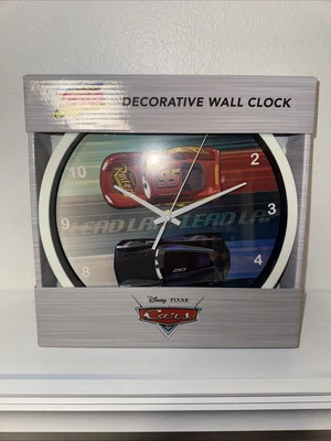Reloj de Pared Disney Cars Lightning McQueen 10" Decoración Habitación Infantil Nuevo Vamos a Correr Foto 1 de 4