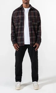 RICHIE LE Collection CAMICIA IN FLANELLA SPAZZOLATA MULTICOLORE - RLC-FL01 nuova con etichette nuova grande - Foto 1 di 7