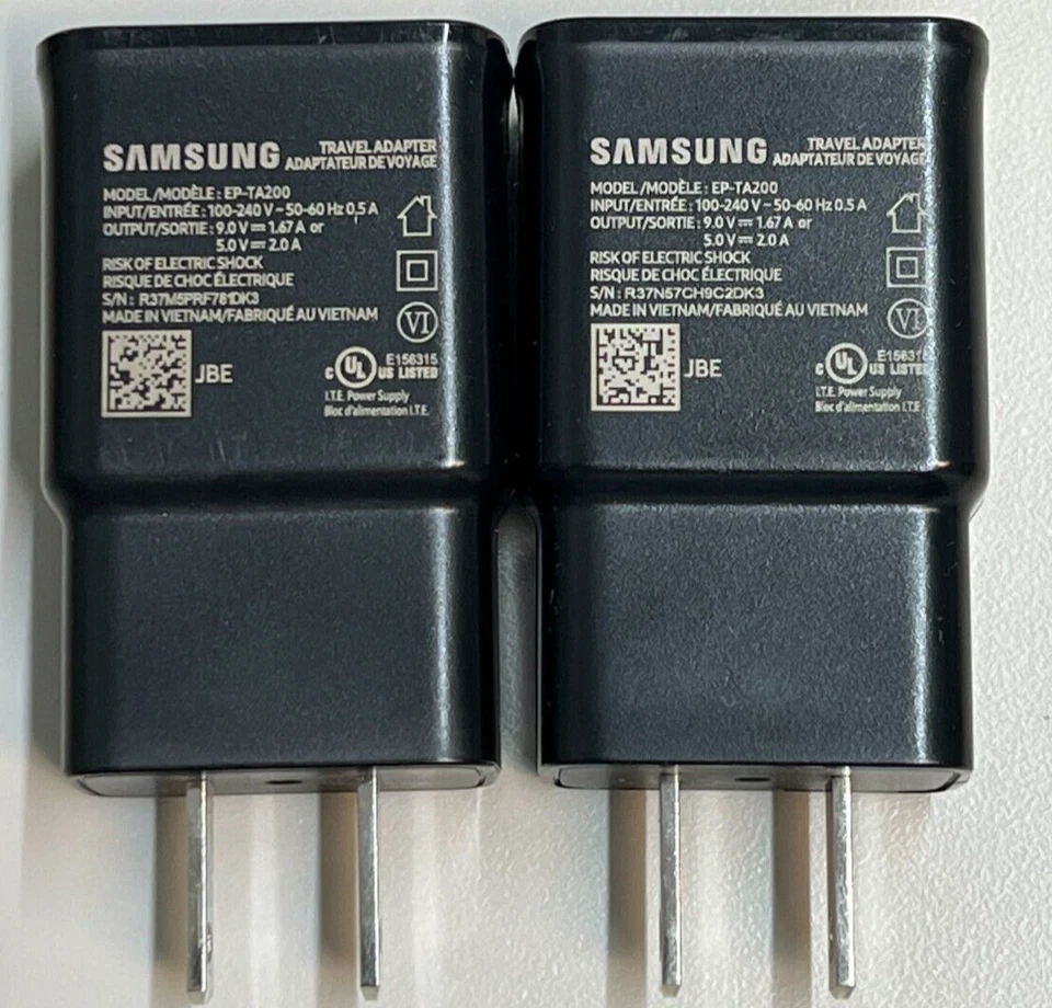 Genuine Samsung Adaptive Fast Charging Travel/Wall Charger EP-TA200 (2pack) - Image 1 of 4