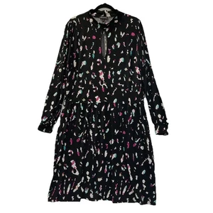 Abito donna Lane Bryant in jersey aderente e svasato 18/20 nero finto collo manica lunga - Foto 1 di 13