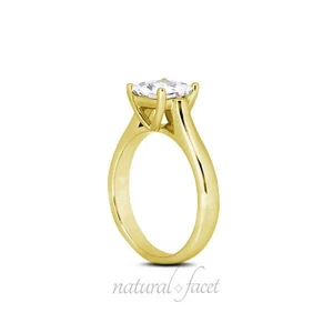 Anello di Fidanzamento Solitario Oro Giallo 3,15ct G/VS1 Principessa Diamante Naturale - Foto 1 di 3