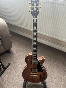 2022 Epiphone Les Paul Custom KOA Natural electric guitar VGC gold hardware - Picture 1 of 6
