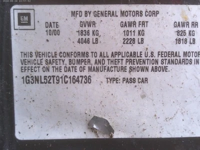 Limpiaparabrisas Transmisión Lordstown Plant Thru 01/01/03 Se adapta a 98-03 CAVALIER 1856288 Foto 1 de 4