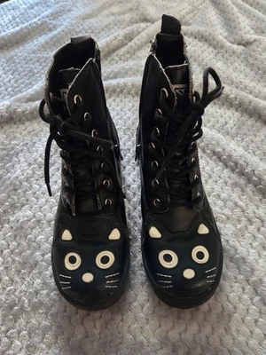 Botas/tênis femininos TUK 7 preto gato com cadarço - Imagem 1 de 4