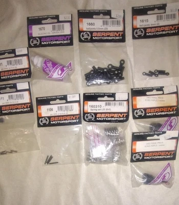 Serpent Motorsports Parts Lot. brand new In package (9 Bags). Misc. - Image 1 of 3