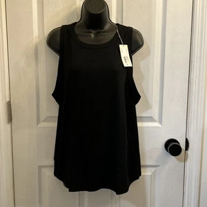 NWT A New Day Plus Size Ribbed Tank Top Black Sleeveless Shirt 2X Women's - Picture 1 of 17
