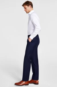 Michael Kors Men Wool Blend Stretch Solid Suit Pant Navy Size 44X32 (NewDefect) - Picture 1 of 3