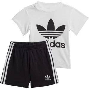Adidas Trefoil Shorts Tee Toddlers Set White-Black FI8318 - Picture 1 of 5