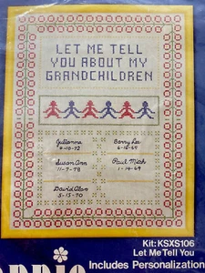 New Vintage 70s Cross Stitch Kit KAPPIE ORIGINALS Let Me Tell You Grandchildren - Picture 1 of 3