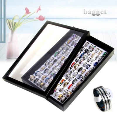 Edelstahl Ringe Schmuck Herren Damen Band Ring Mix Fingerring Großhandel 0.8 In - Bild 1 von 4