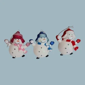 set of 3  of 3 snowman ornaments - Picture 1 of 6