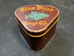 Antike englische Blue Boar Rough Cut dreieckige Tabakdose - Bild 1 von 7