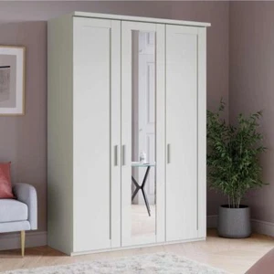 Wiemann Hinged 3 Door Wardrobe With Cornice And Middle Door Mirror - Picture 1 of 12