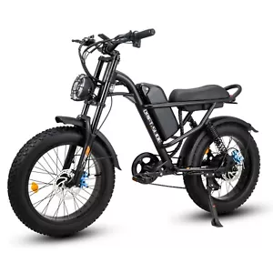 20" Adult Electric Bike 1000W 48V 15.6Ah 28MPH Bicycle Fat Tire E-Mountain Bike - Picture 1 of 14
