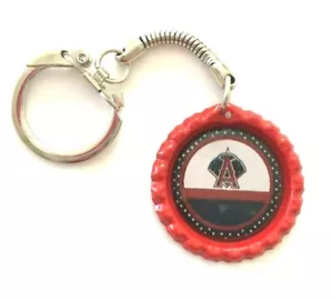 Anaheim Angels (Red) Bottle Cap Keychain on silvertone keyring - Picture 1 of 1