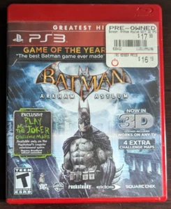 BATMAN ARKHAM ASYLUM SONY PLAYSTATION 3 PS3 3D GLASSES GAME OF THE YEAR EDITION - Picture 1 of 2