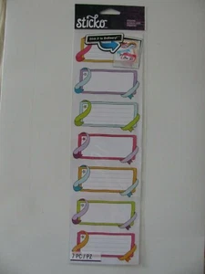 Sticko Stickers HAND DRAWN LABELS 1 Sheet 3.75" X 12.25" NIP - Picture 1 of 2
