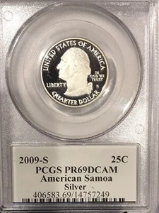 2009 S 25C Silver Quarter American Samoa PR69DCAM PCGS Certified - Picture 1 of 2