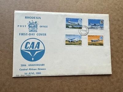 Rhodesia 1967 FDC (68)  Central Africa Airways #241-44 + CAA Cachet +Unaddressed - Image 1 of 3