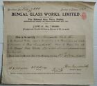 India 1919 BENGAL GLASS WORKS LIMITED share certificate