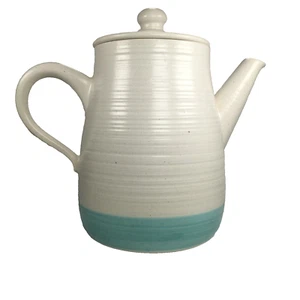 Franciscan Coffee Pot Earthenware Malibu Lid MCM Vintage Stripes Pitcher - Picture 1 of 24