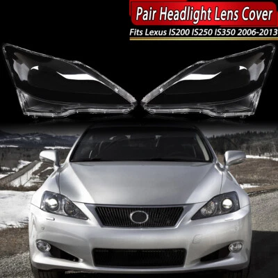 Par de cubiertas de repuesto de lentes de faros delanteros para Lexus IS250 IS350 XE20 2006-2013 Foto 1 de 4