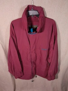Timberland Rain Jacket Mens Burgundy Teal XL Vintage 90s Weathergear Hooded Coat - Picture 1 of 12
