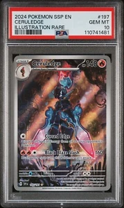 2024 POKEMON SSP EN-SURGING SPARKS #197 CERULEDGE ILLUSTRATION RARE PSA 10 - Picture 1 of 2