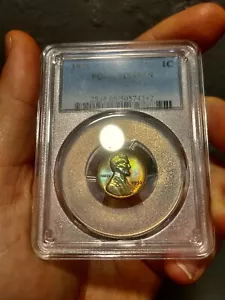 1956 P Lincoln Wheat Penny PCGS MS65Bn Toned Toner Copper Us Coin High Grade - Picture 1 of 6
