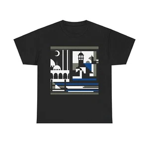 Camiseta Unisex Adulto Retro Arte Camiseta Estambul Turquía Ciudad Geométrica Viaje Póster - Imagen 1 de 13