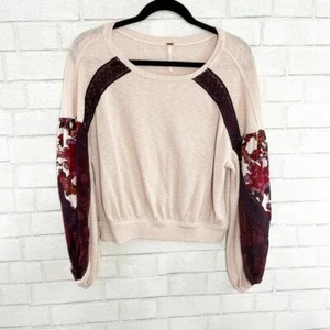Top termico Free People Casual Clash stampa petali di rosa donna XS - Foto 1 di 8